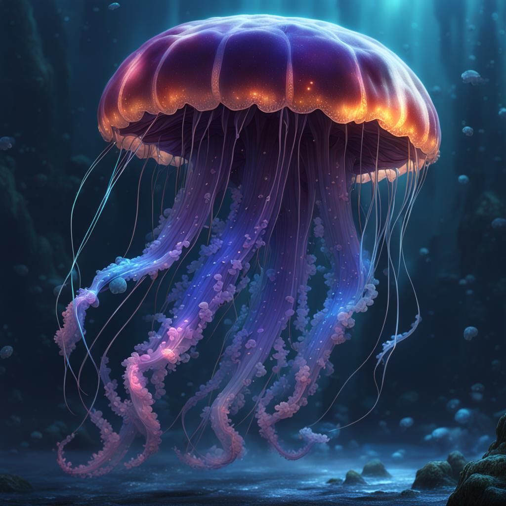 Jellyfish Sprite Lighting - AI Generated Artwork - NightCafe Creator