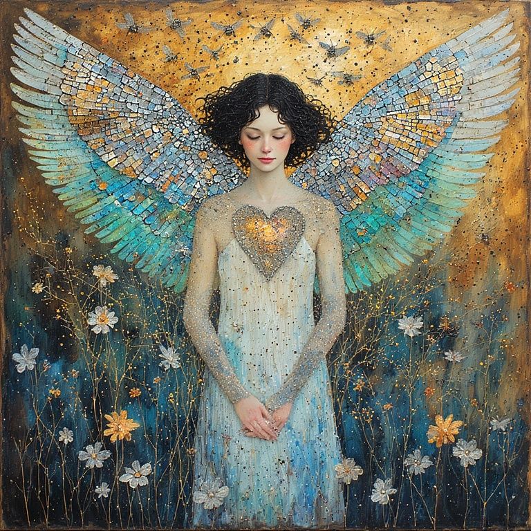 She rises from a dark forest floor, blossoming like a tree w...