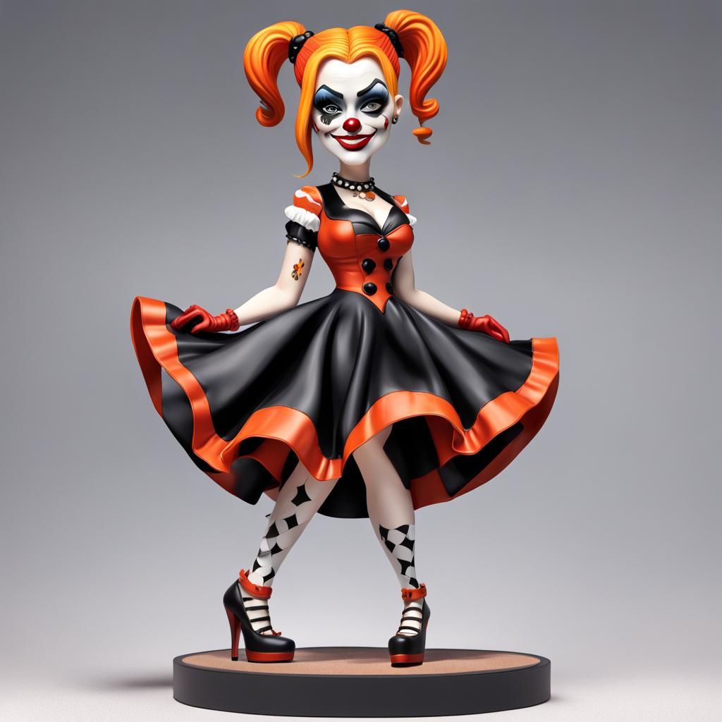Harley Quinn as a figurine (orange dress)
