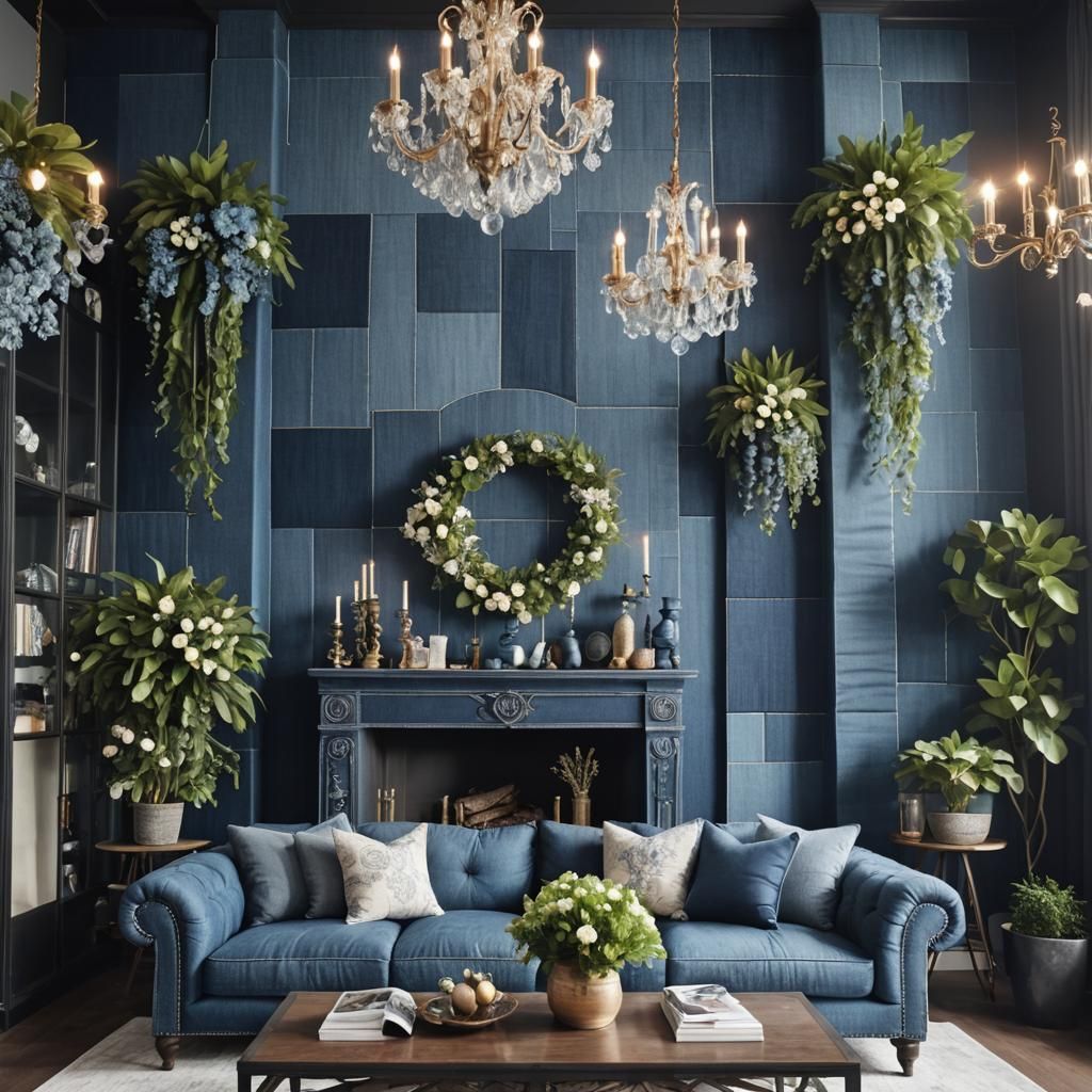 Denim Dreams: A Luxury Living Room Concept