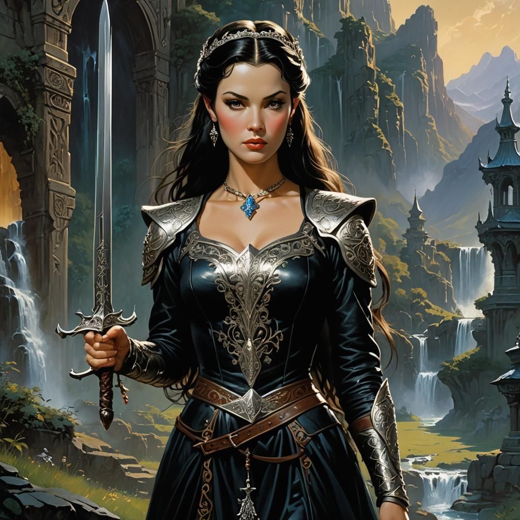 Arwen with an Elvish Sword - AI Generated Artwork - NightCafe Creator