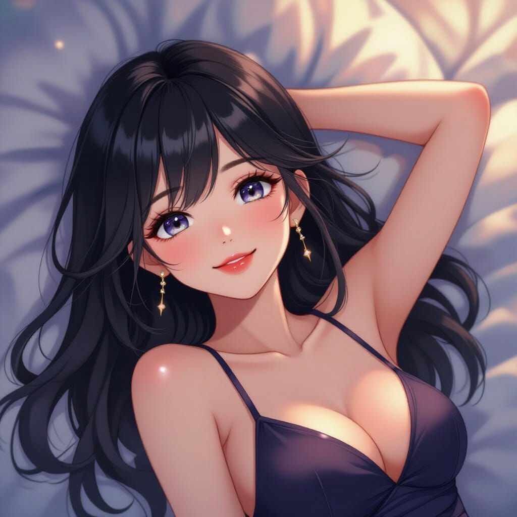 Anime Photo of a Smiling Asian Woman
