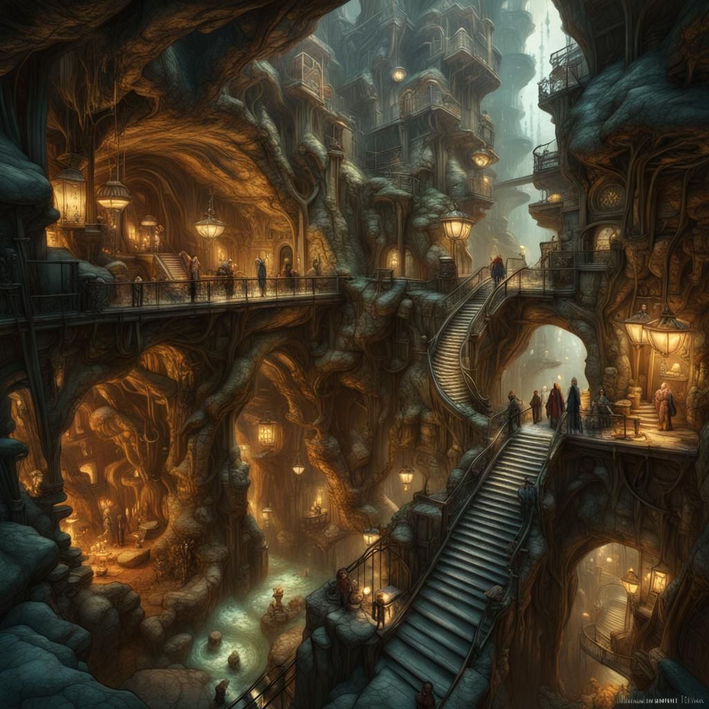 underground city - AI Generated Artwork - NightCafe Creator