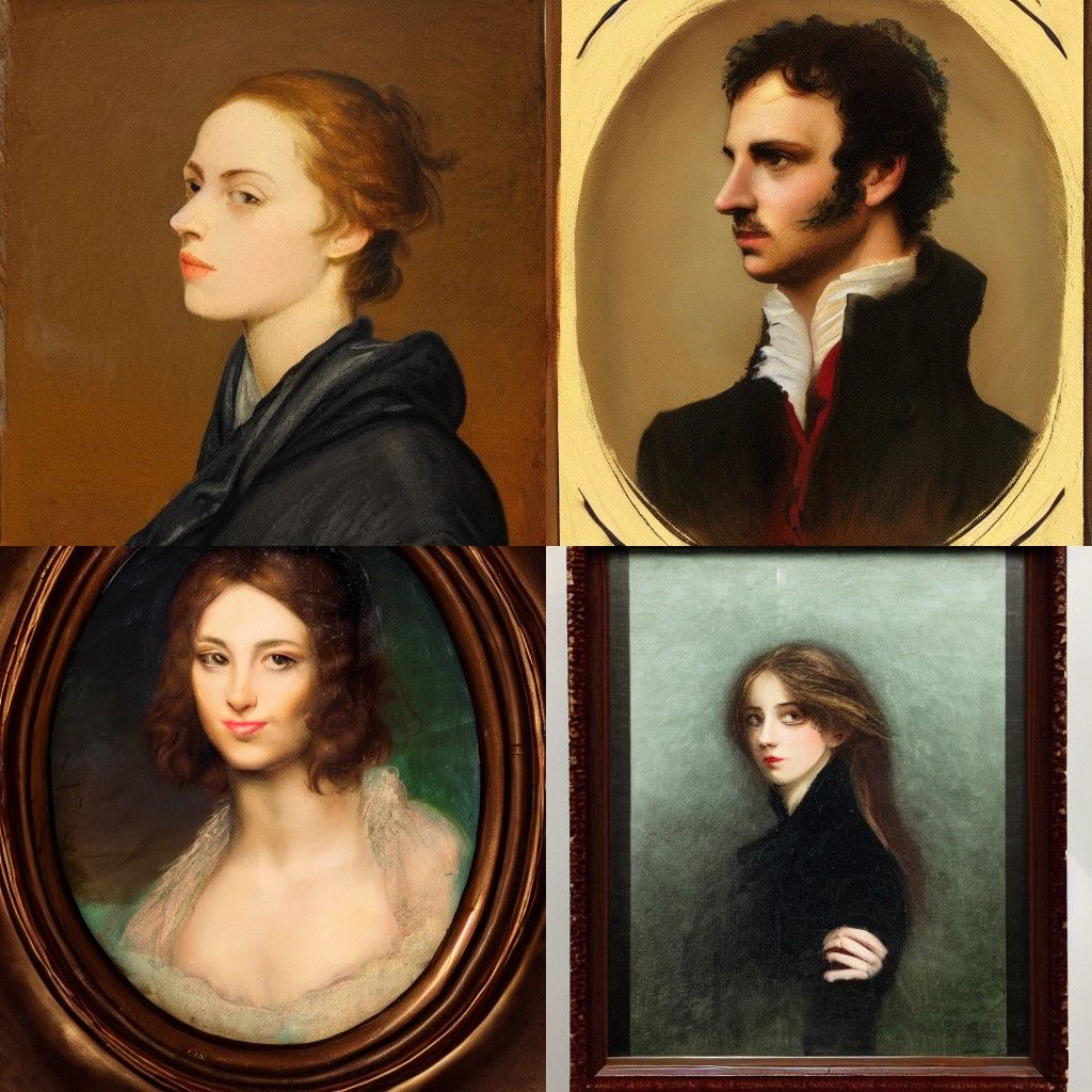 A portrait in the style of Romanticism