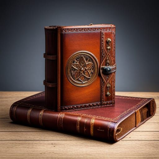Medieval book ancient tome leatherbound