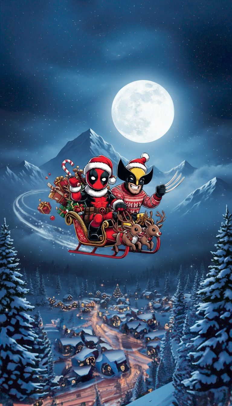 Deadpool  wolverine Christmas art variants