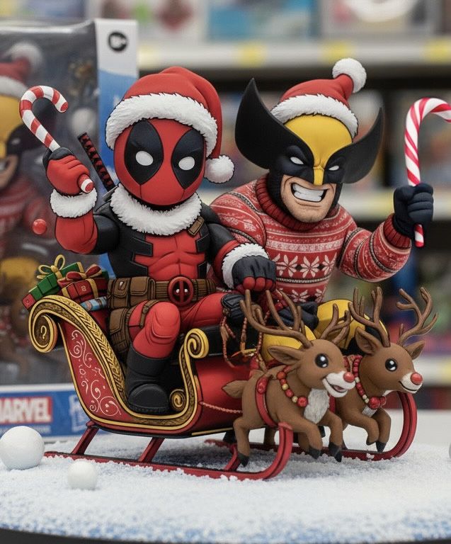 Deadpool  wolverine Christmas art variants