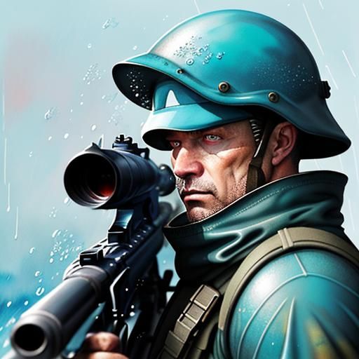 Water coloring with a bazooka