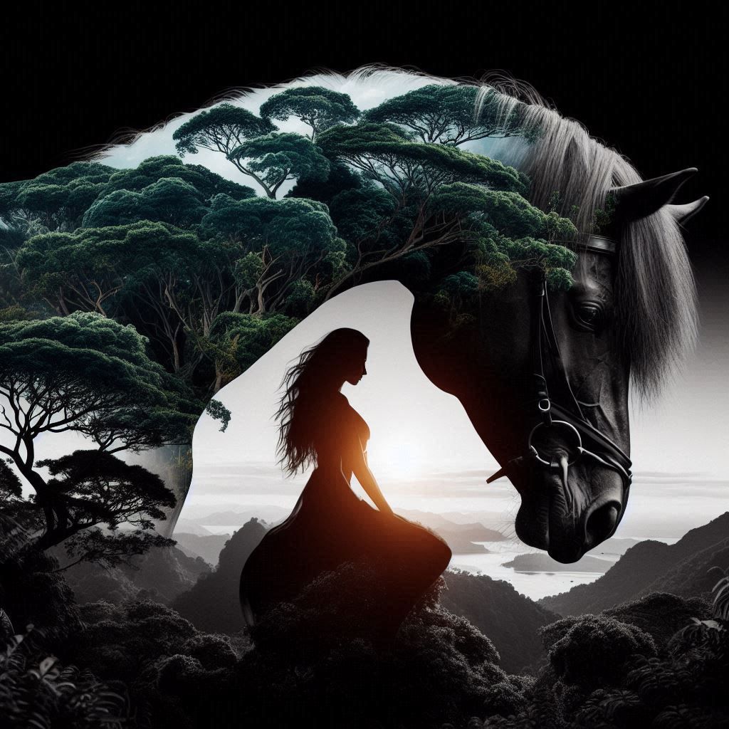 Horse - double exposure