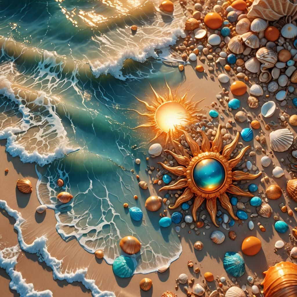 Giant Sun Dips into Sea: Digital Matte Painting