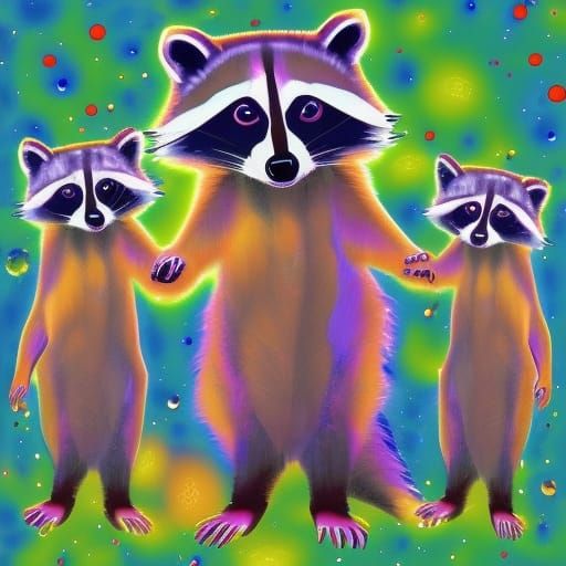 celestial raccoons - AI Generated Artwork - NightCafe Creator