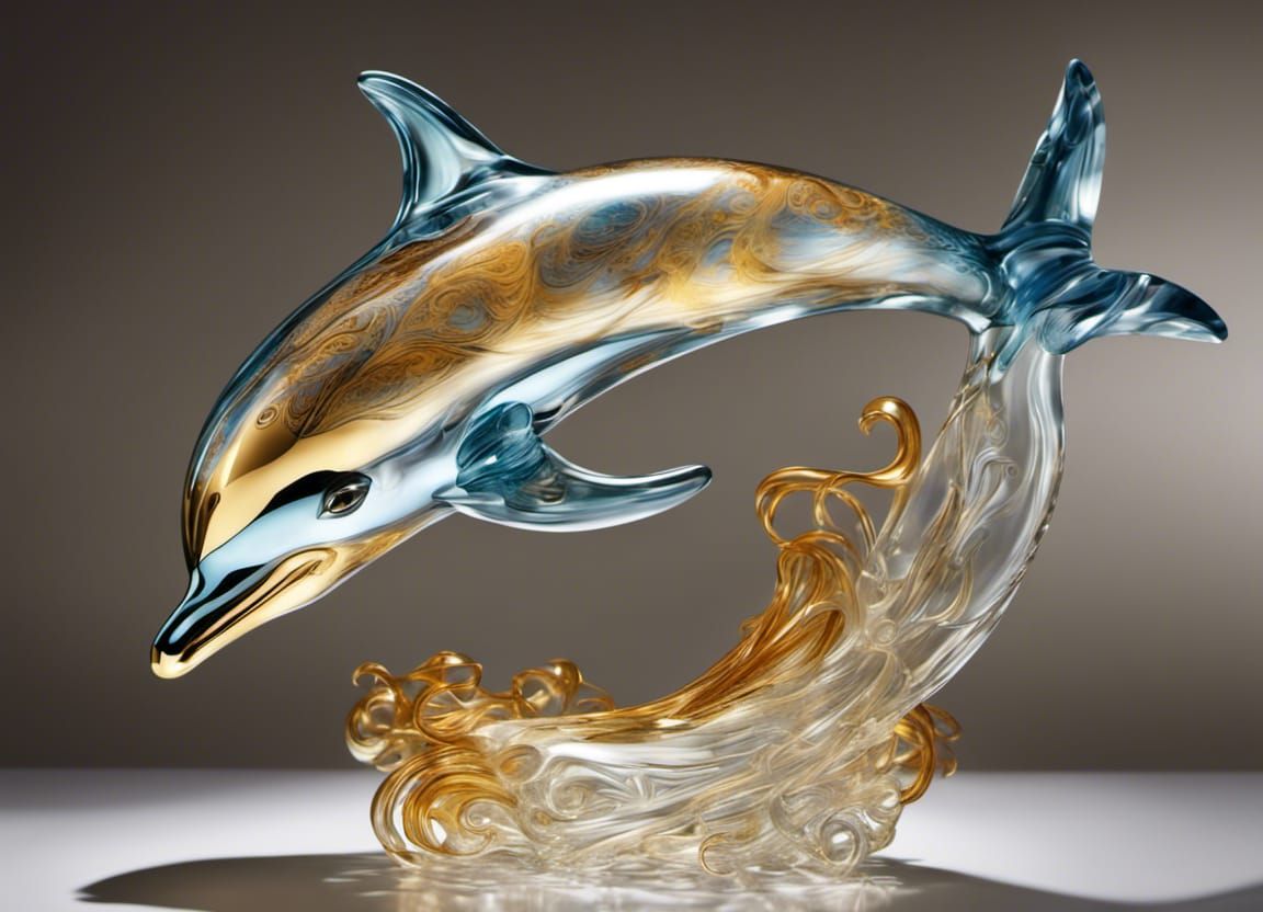 Dolphin with Gold Fillagree  by @Trusty