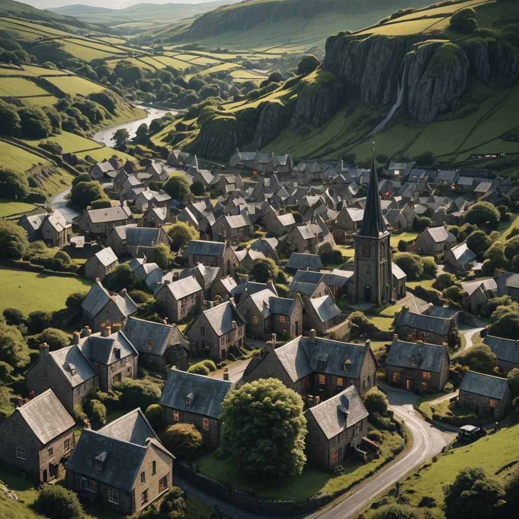 a beautiful modern village in South Wales - AI Generated Artwork ...