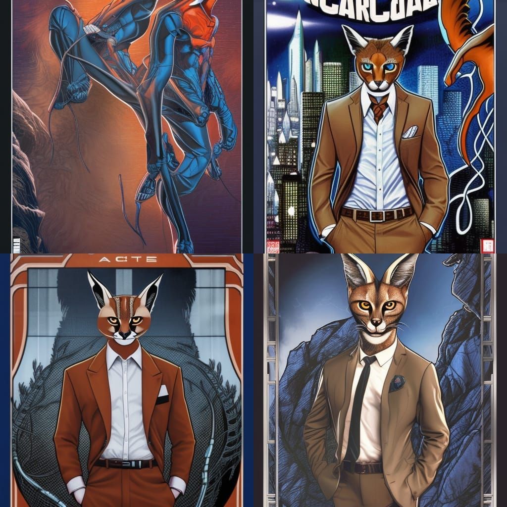 Caracal on a suit
