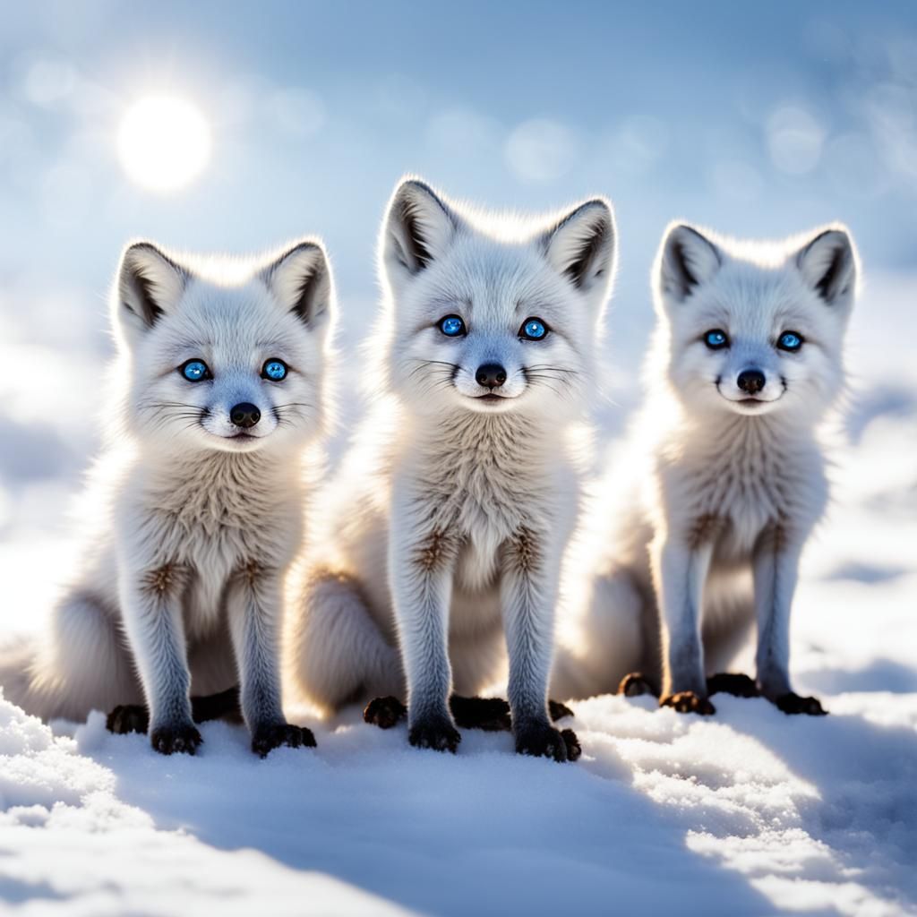 Baby Arctic foxes - AI Generated Artwork - NightCafe Creator