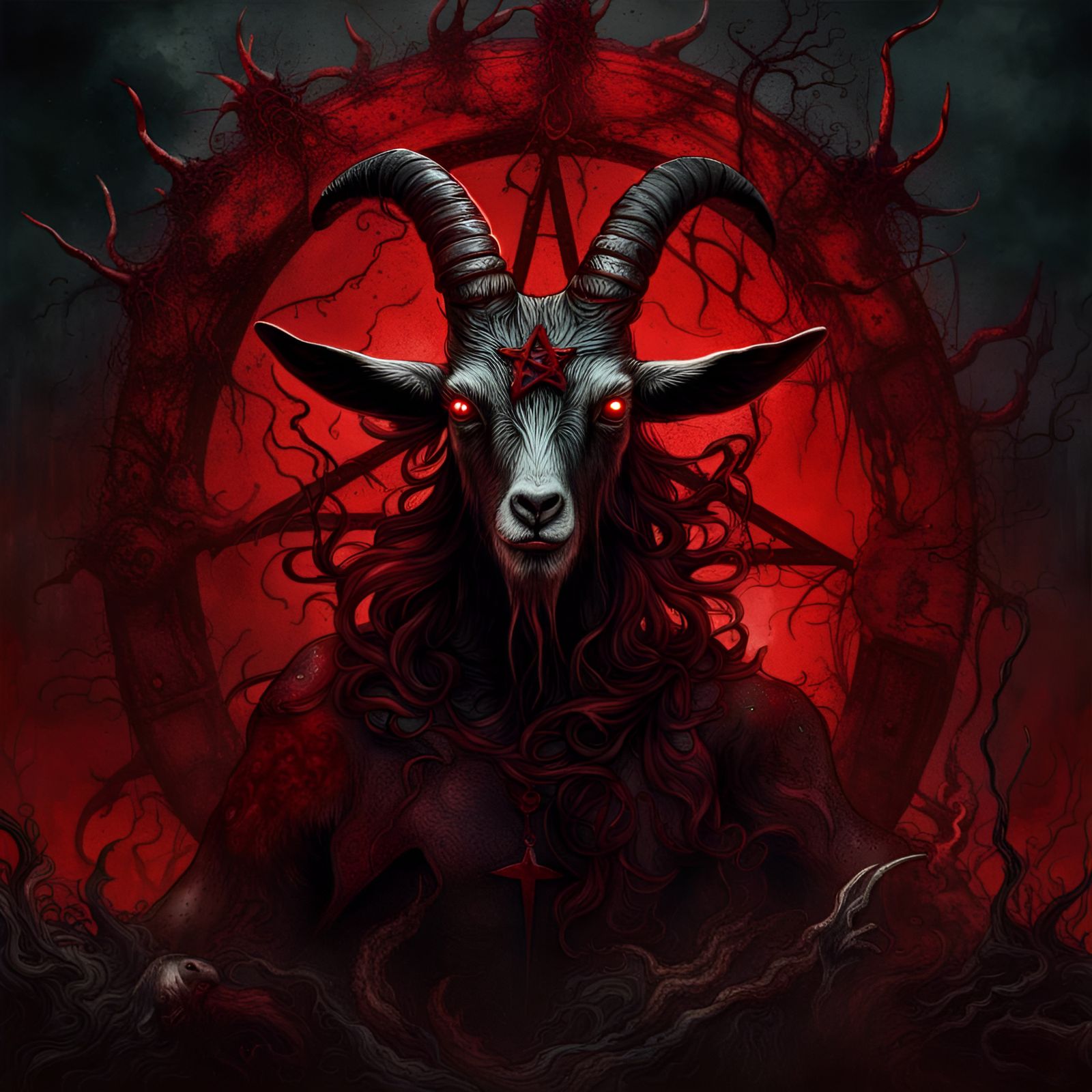 the dead hate the bloody living sinister, red mist pentagram,goat ...