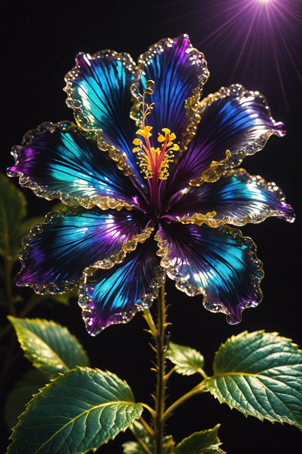 iridescent hibiscus  by @Zepp