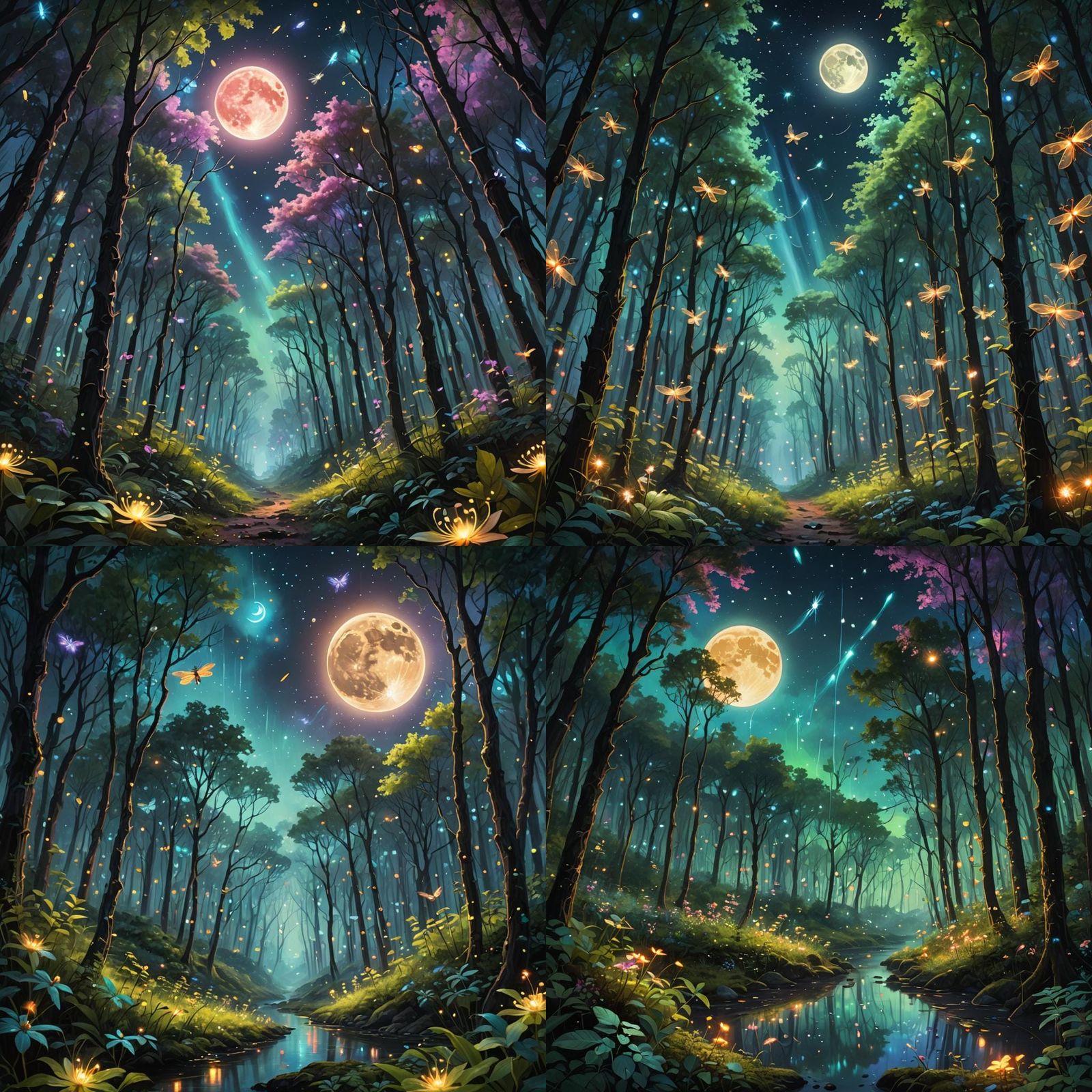la lune et le forêt