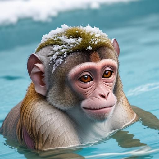 (Crowd of lovable Japanese monkeys:1.5)