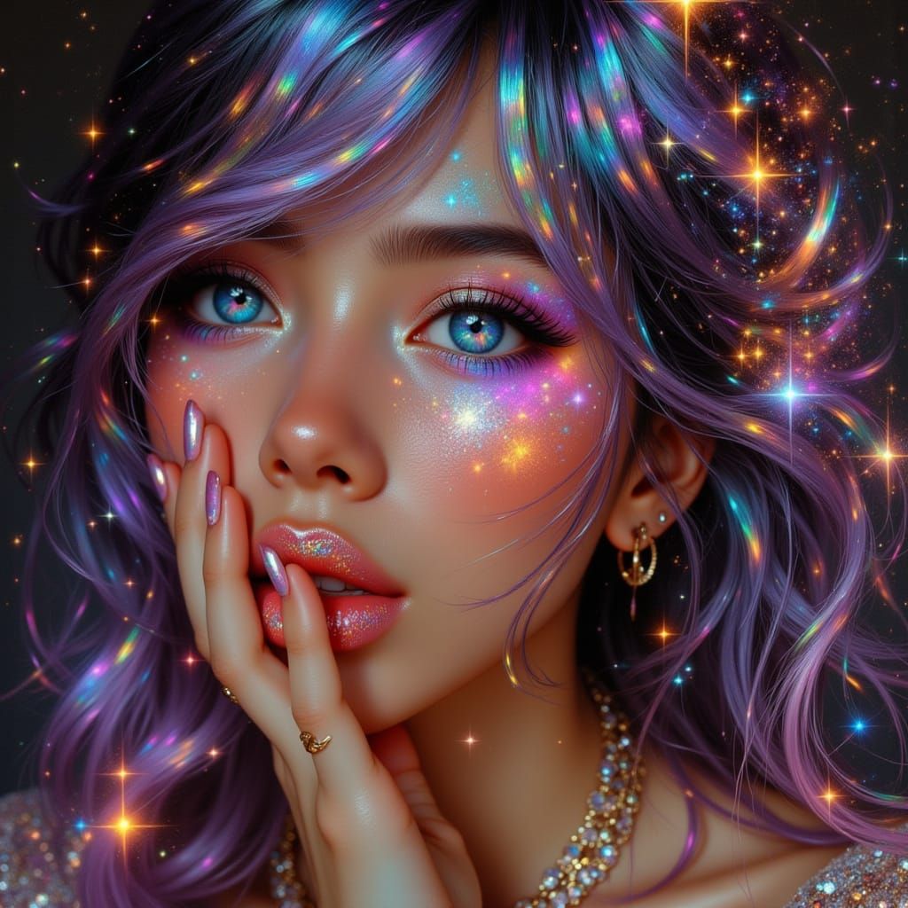 <lora:Iridescent Beauty:1.0> <lora:Don Macana Style:1.0> <lora:GoldenHour:1.0> <lora:Jelly Anime:1.0> <lora:Magic Charm:1.0> <lora:Neon Glow...