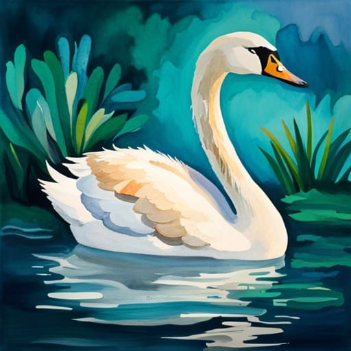 Closeup of a Swan - AI Generated Artwork - NightCafe Creator