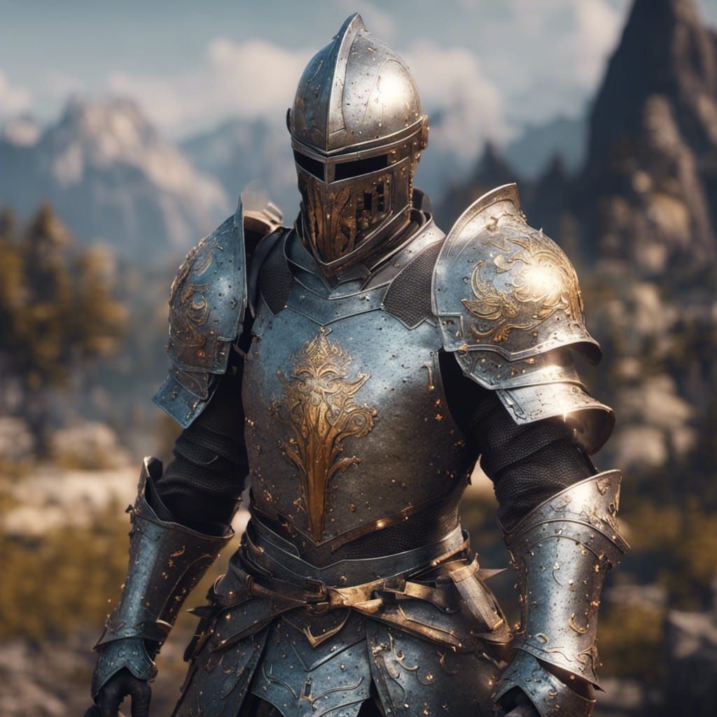 knight armor that sparkle and shine,  glitter