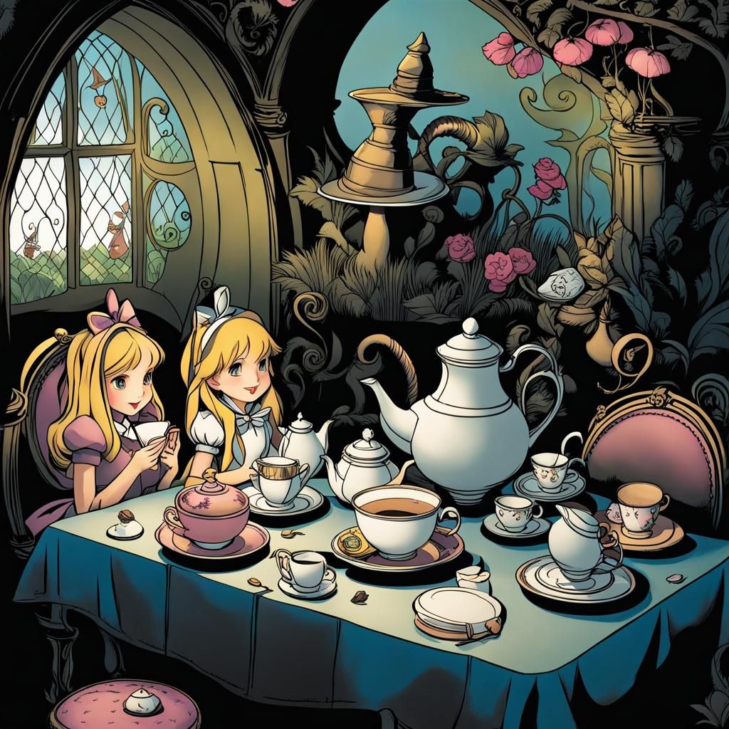 Alice in wonderland simple  tea party 