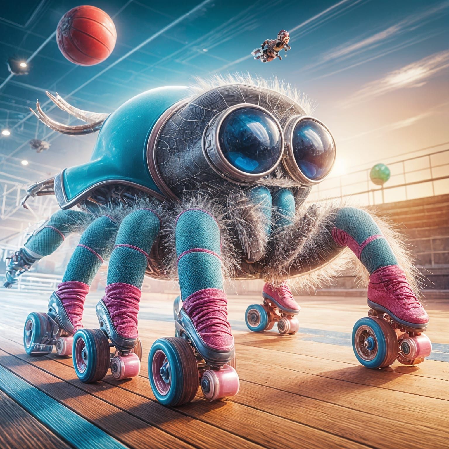 Roller Skating Spider