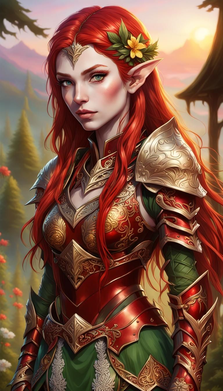 Redhead Elf Portrait - AI Generated Artwork - NightCafe Creator