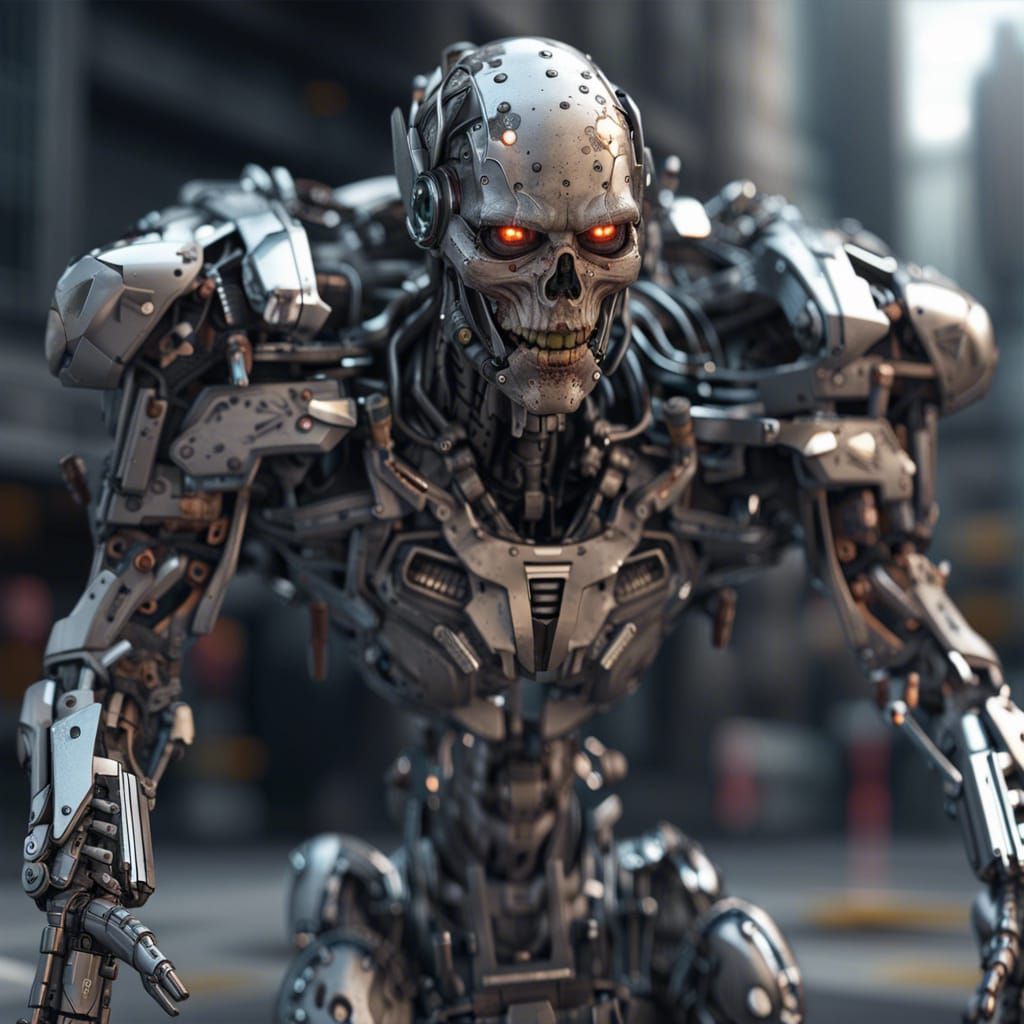 The Terminator in his birthday suit - AI Generated Artwork - NightCafe  Creator