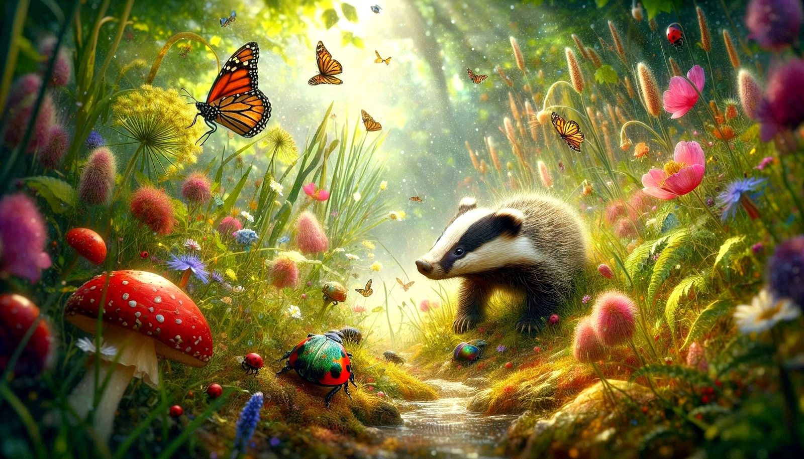 Badger In The Garden