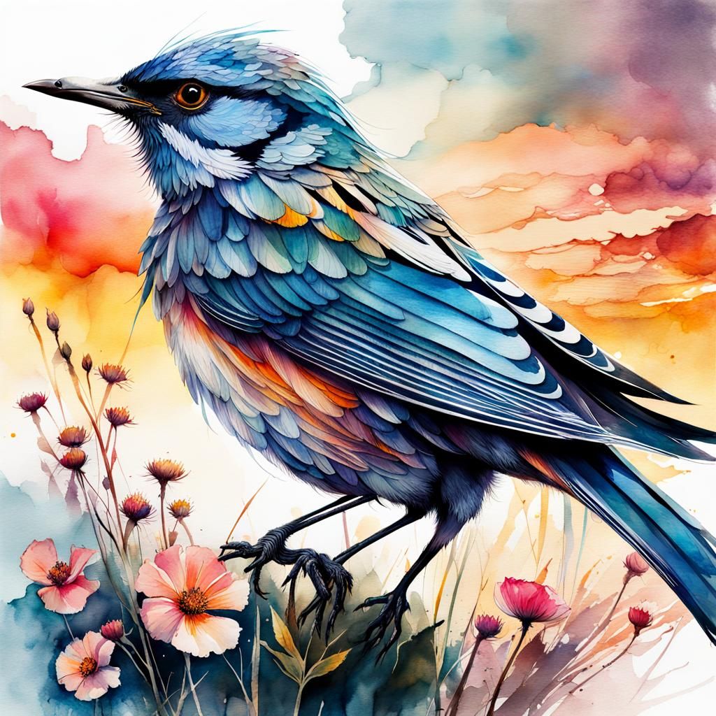 Portrait sunset bird - AI Generated Artwork - NightCafe Creator