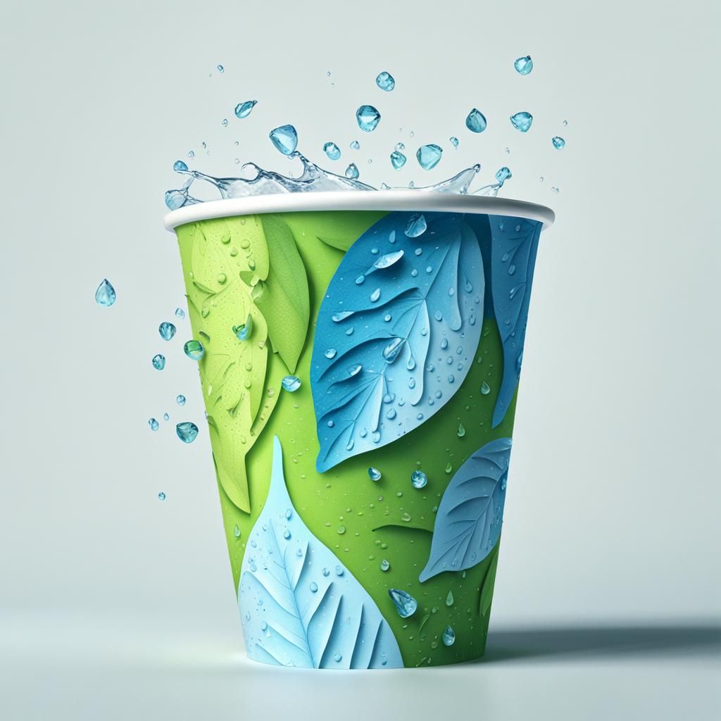 just one paper cup image with white background .It appears to be a ...