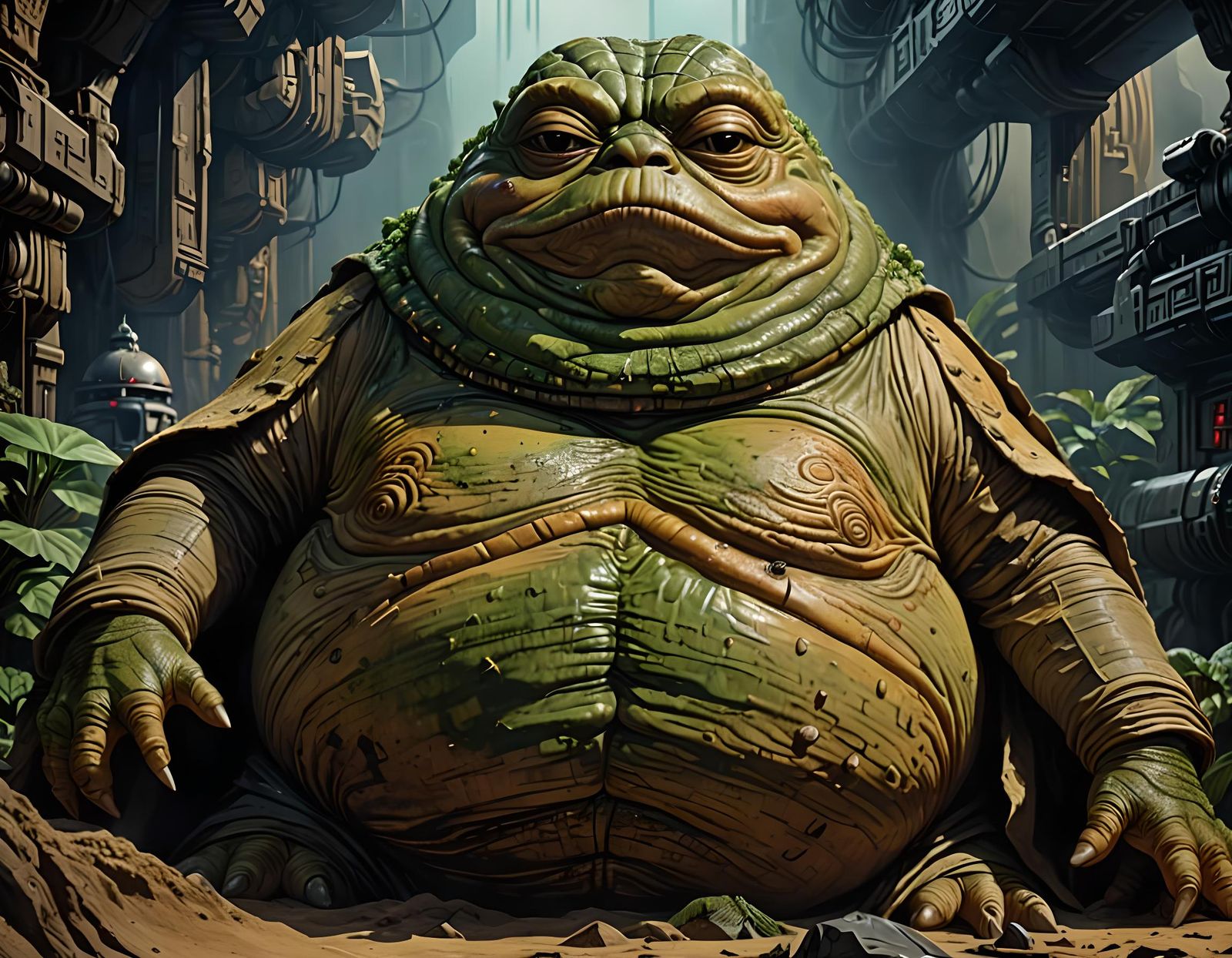 Jabba the Hutt from the movie Star Wars - AI Generated Artwork ...