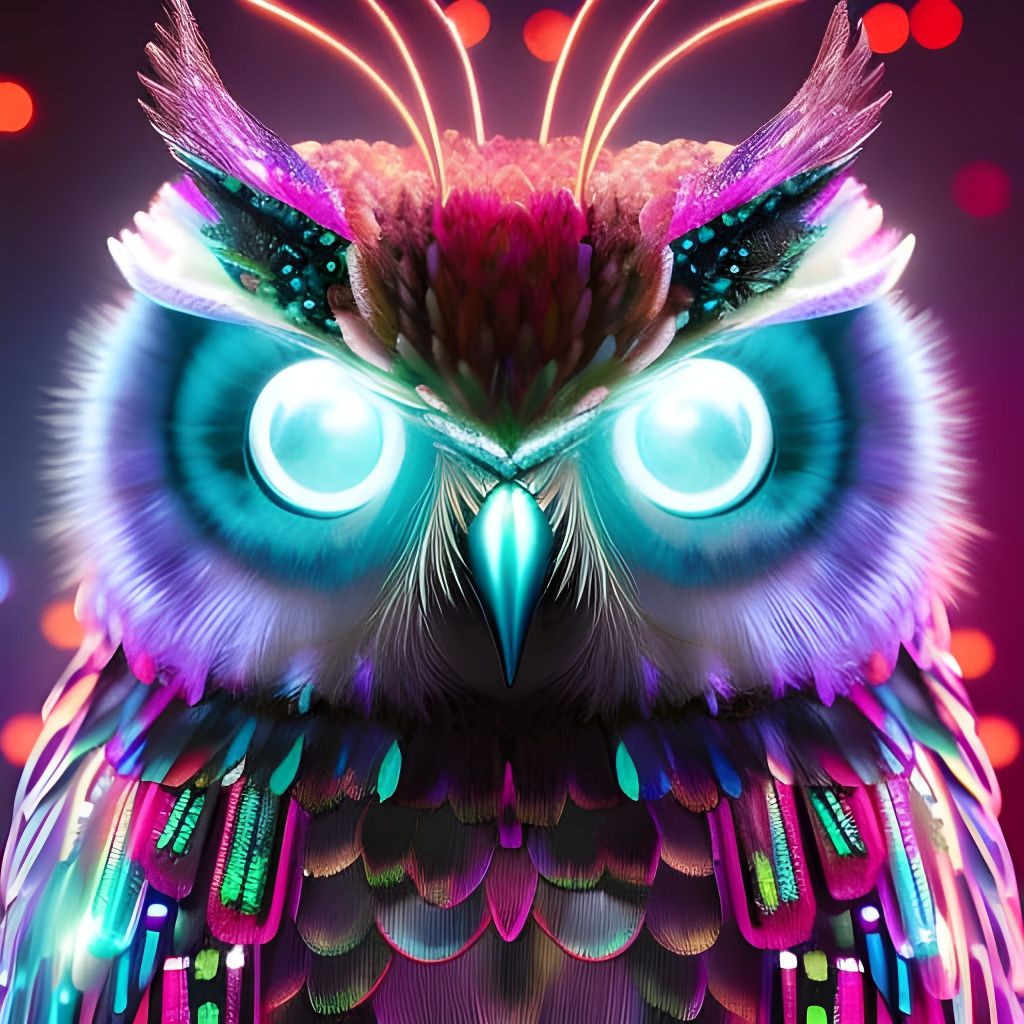 Neon Owls Know How to Party!  by @AGuthrie