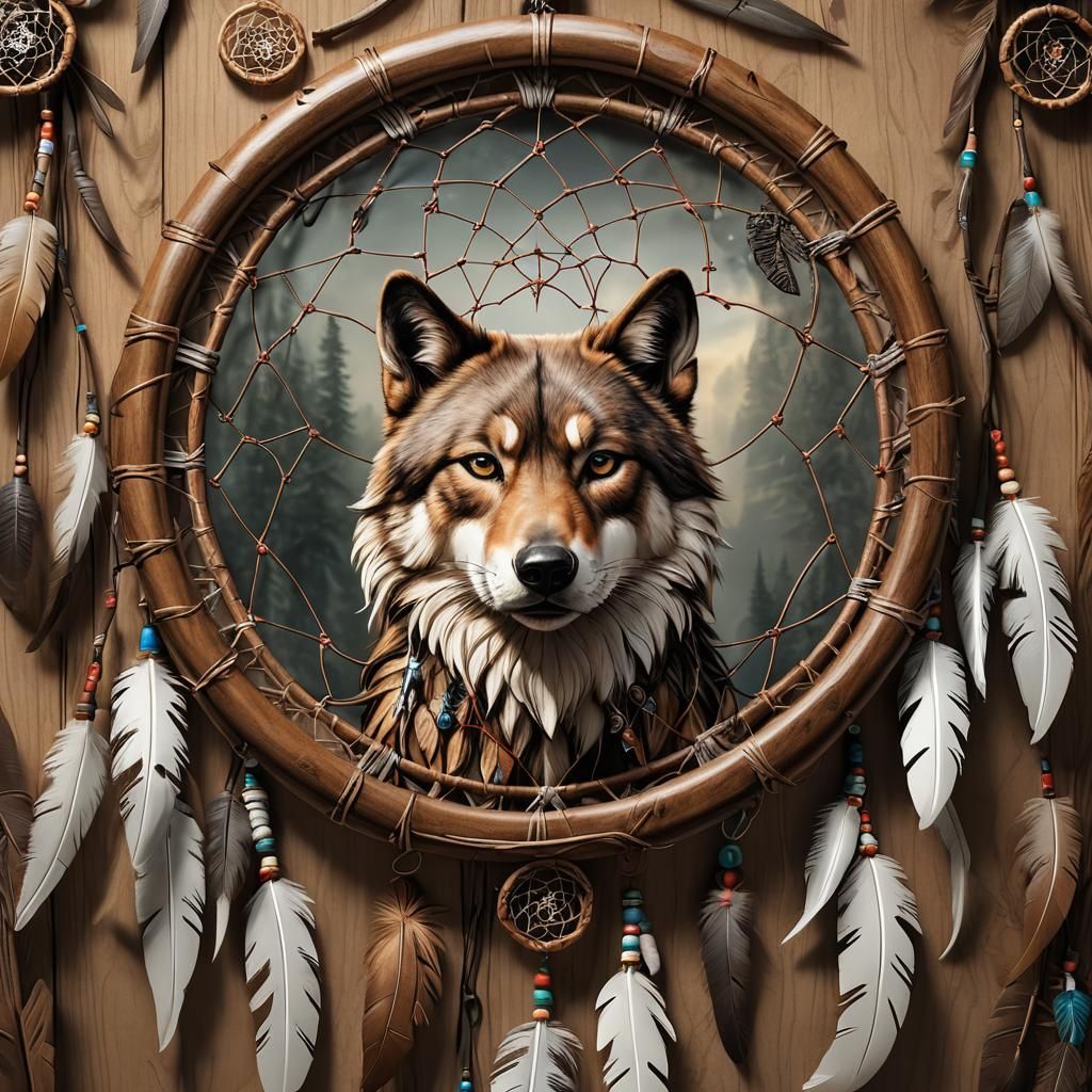 AA stunningly detailed 3D render of a Native American dream ...