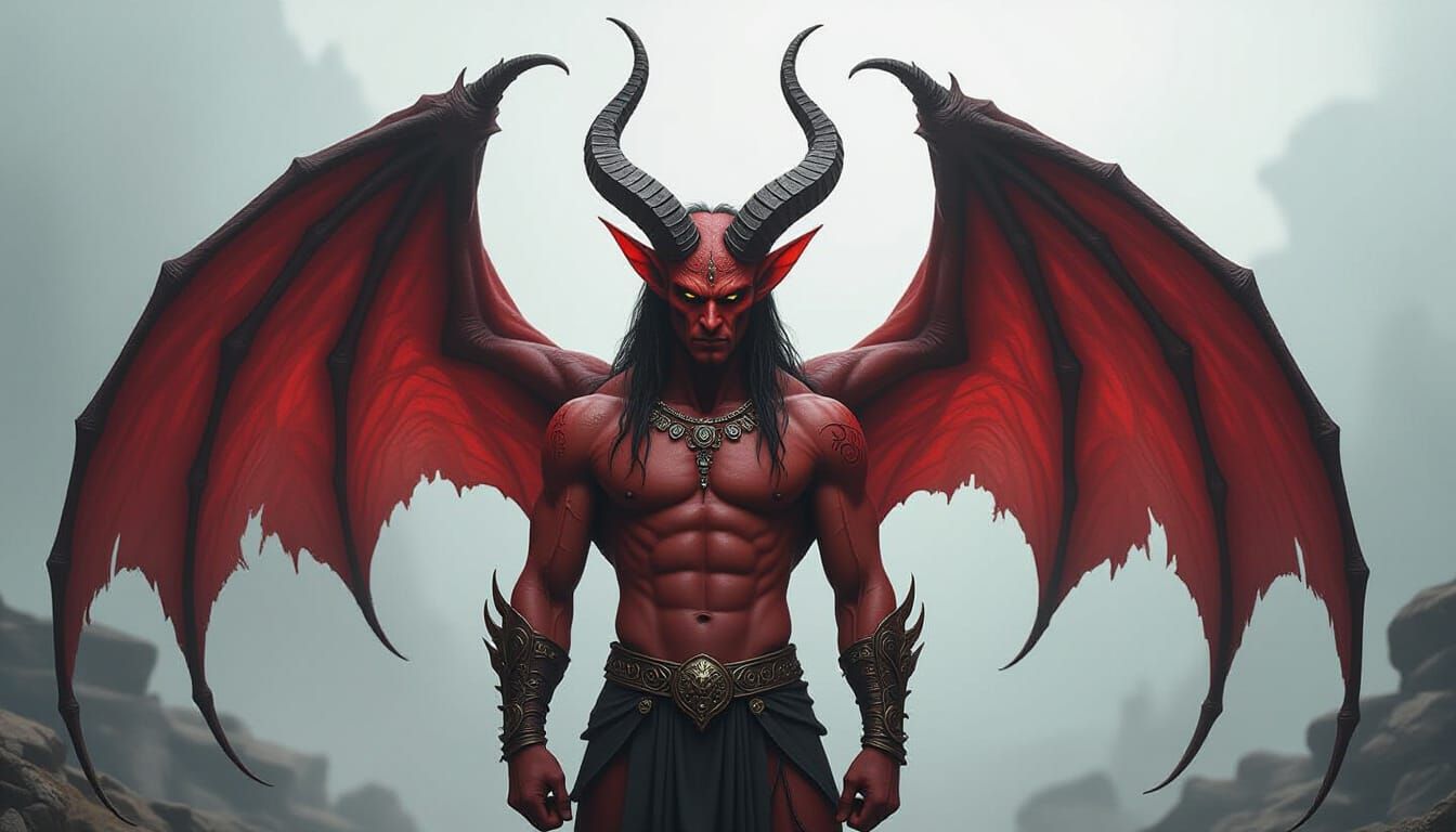 A picture of the sin of pride given demonic form.