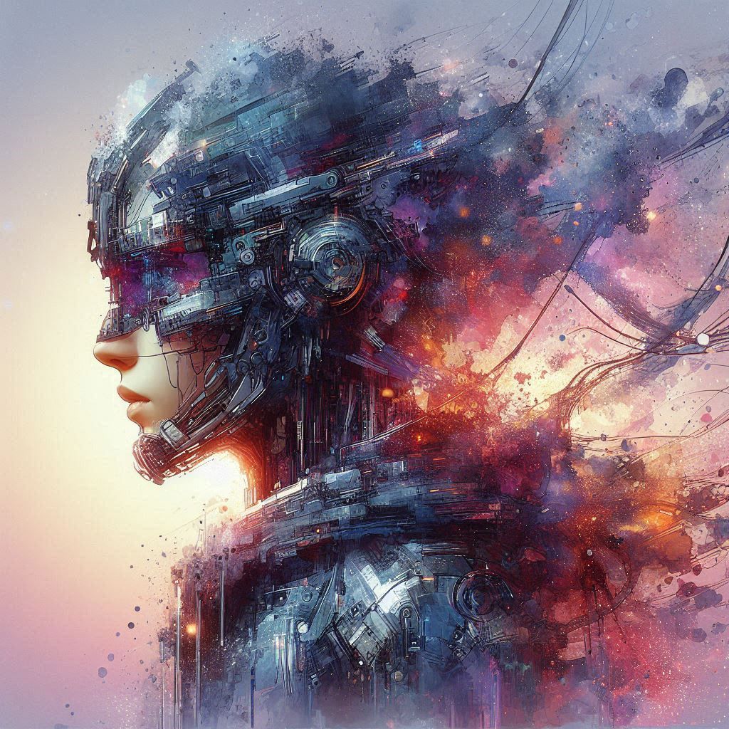 double exposure beautiful fantasy DALL-E 3 portrait landscape..