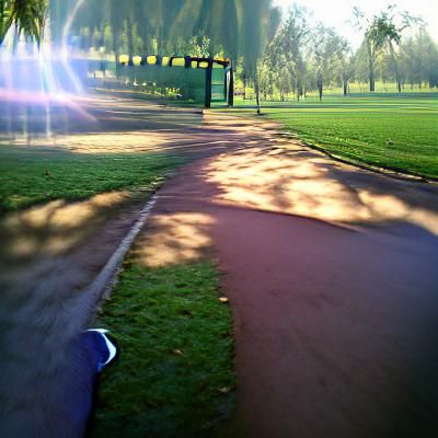 jog through the park on a sunny morning