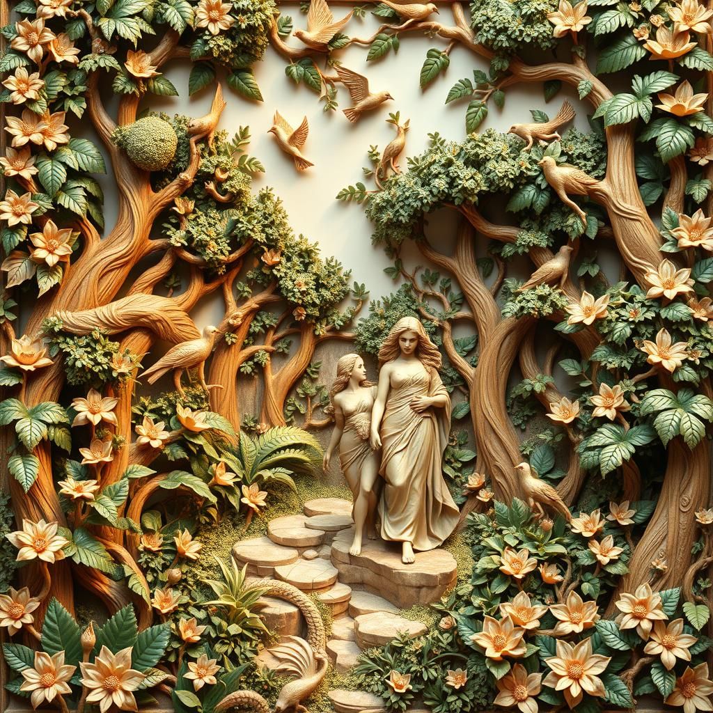 The Garden of Eden as carved by Grinling Gibbons.  by @Henley Santa