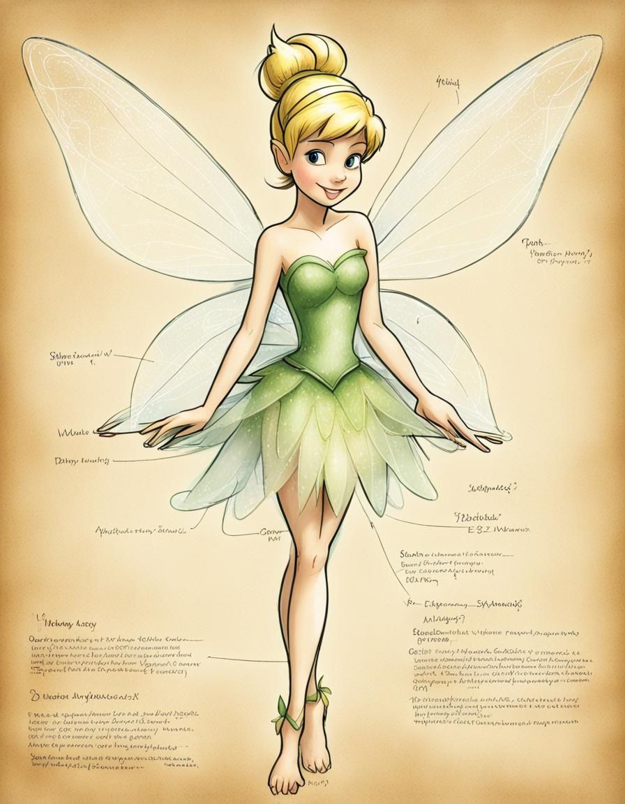 Study Diagram Of Tinkerbell - Ai Generated Artwork - Nightcafe Creator