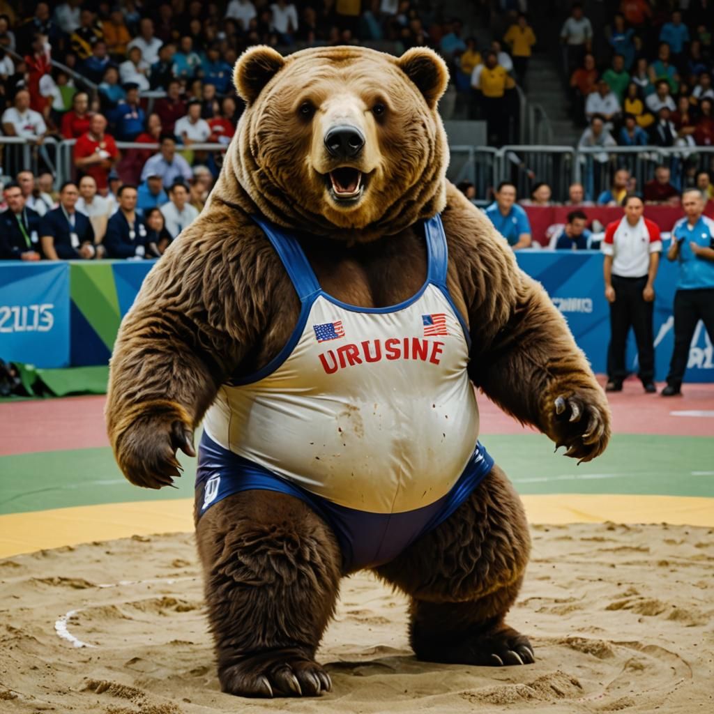 An ursine Olympic wrestler
