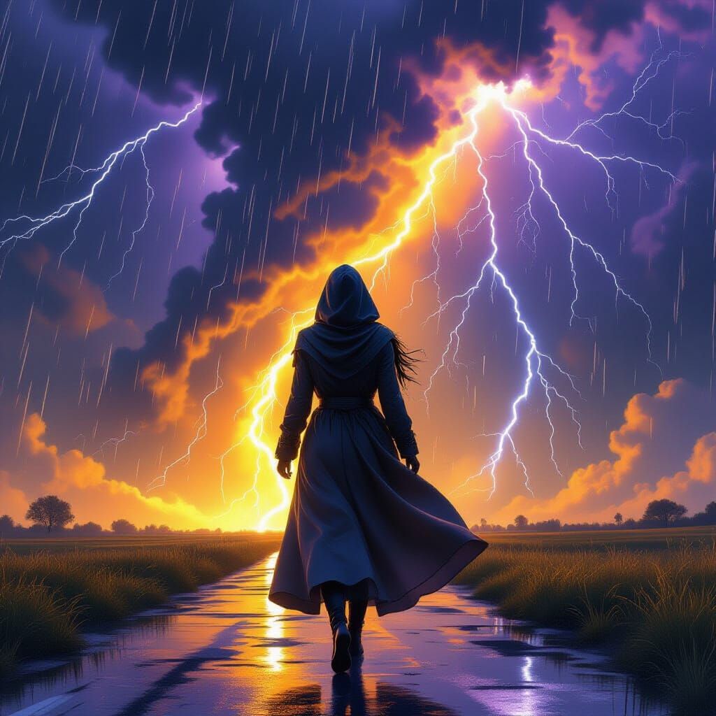 Tornado and Lightning Dark Fantasy Concept Art