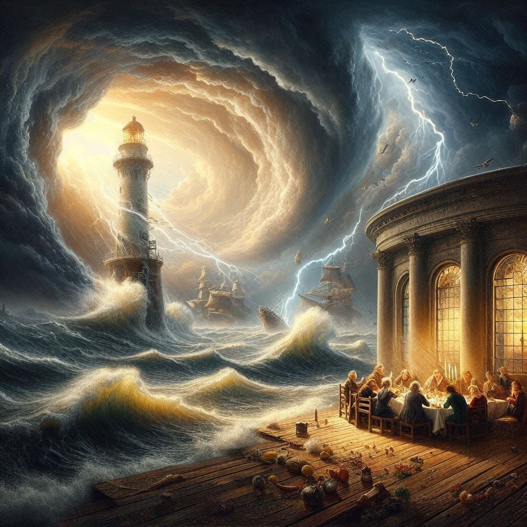 lighthouse in the storm
