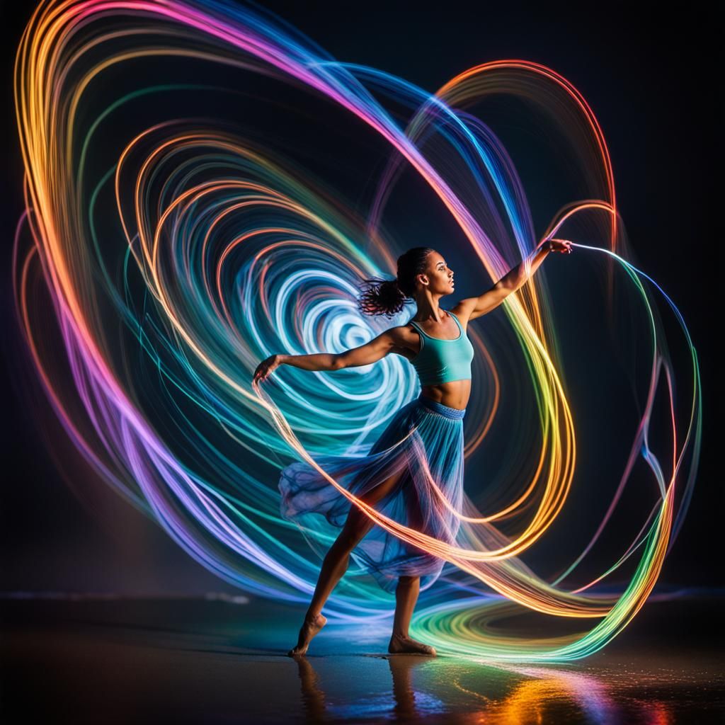 Dancing light trails  by @Skyangel