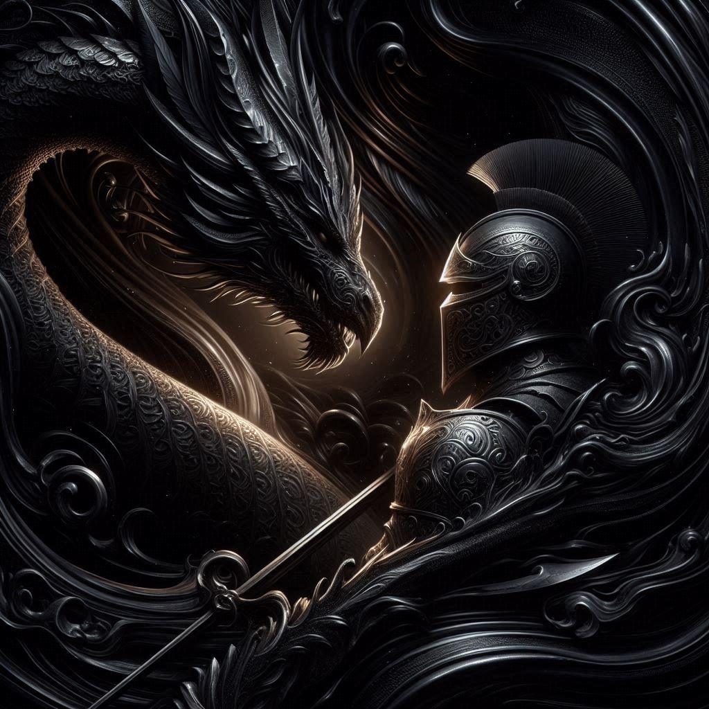 Etched tar, engraved onyx