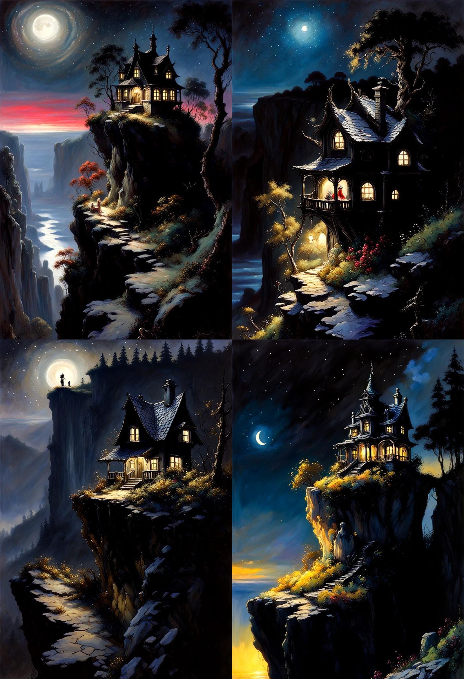 Fantasy fairy house on a high cliff