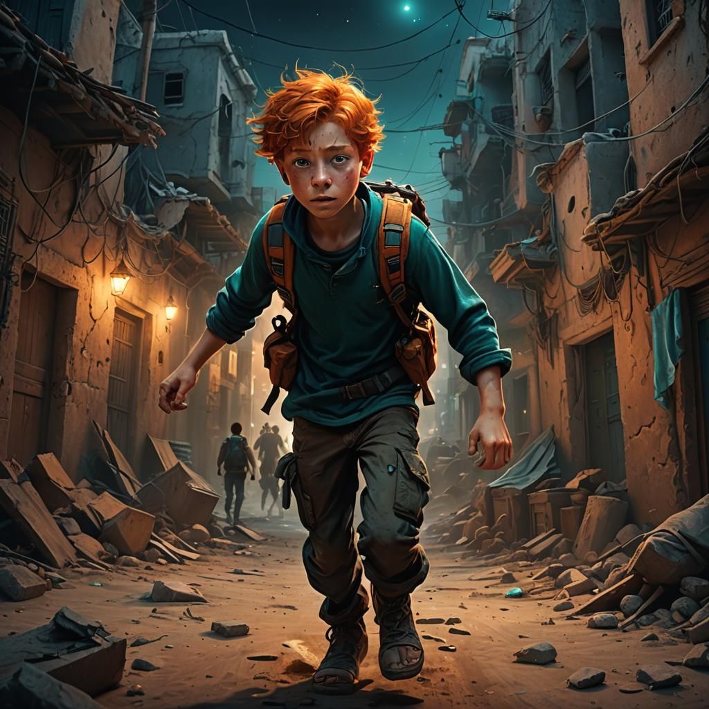 Boy Abduction by Shadow Figures: Fantasy Concept Art