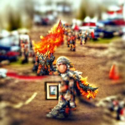 Warrior Emerging From Fire