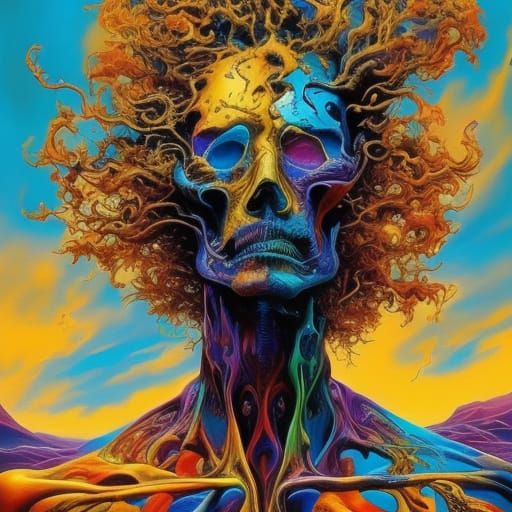  Surreal figures walking in a surrealism world turns surrealist   by @Sarah Feerick